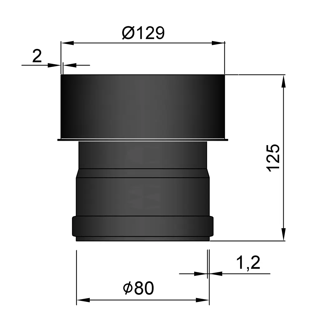 TermaTech, Koppling 80/130 utvändig Ø80/129mm