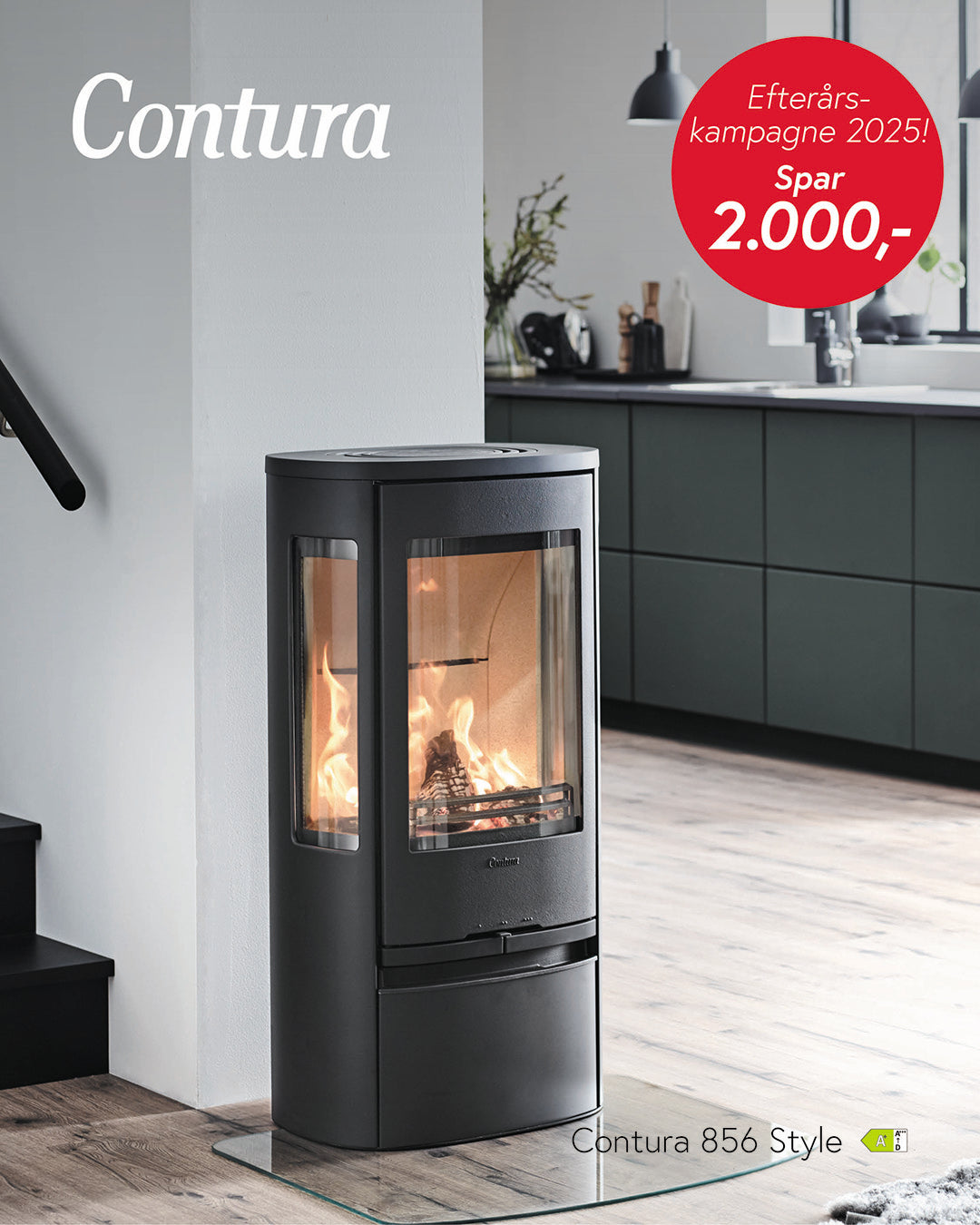 Contura 856 Style Svart Vedeldad Kamin