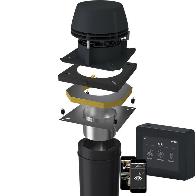 Exodraft Skorstensutsugspaket RS009 för stålskorsten