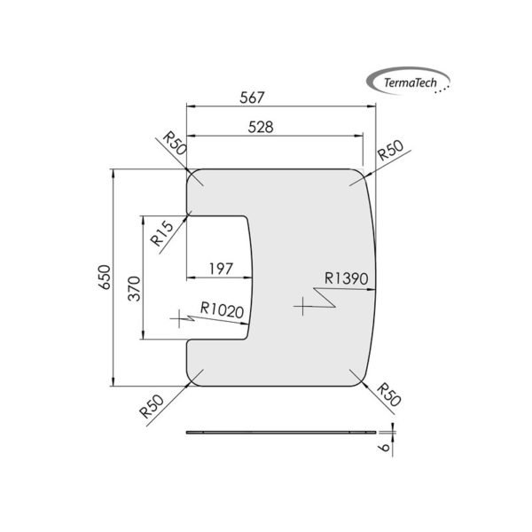 Glasplatta TT30 Gjuten