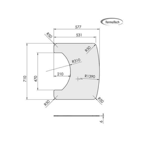 Formgjuten glasskiva TT10/TT20/TT21