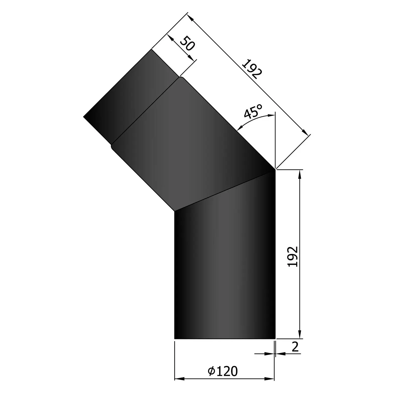 Böj 45° Ø120 mm