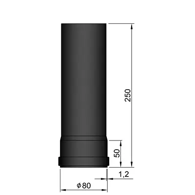 Rak rökrör Ø80 mm, olika längder