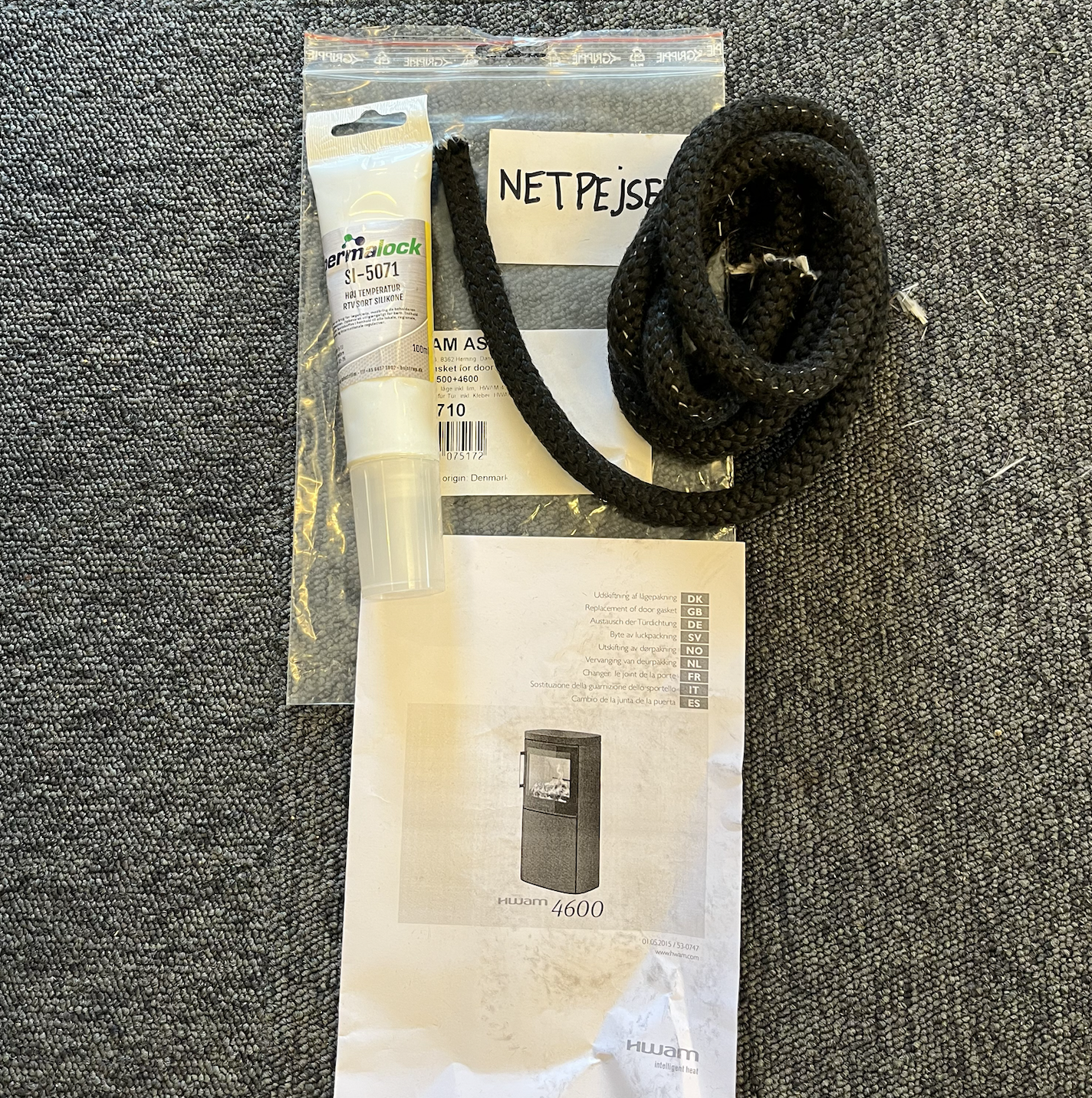 Pakning til låge HWAM 4500 og 4600