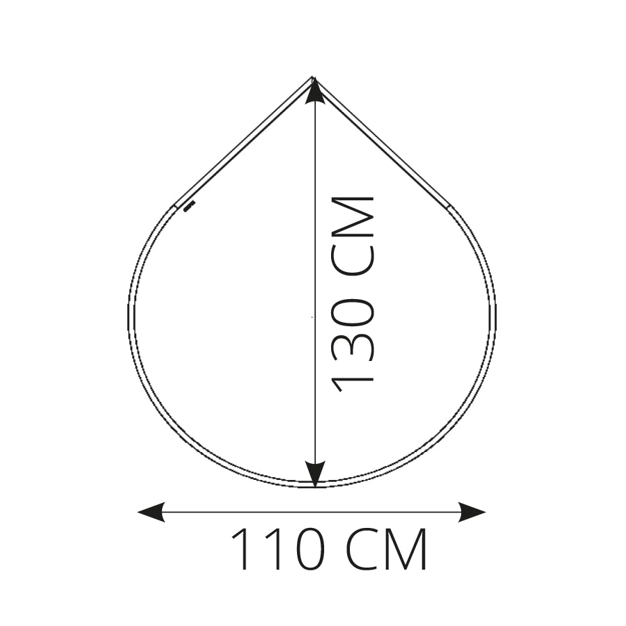 Morsø golvplatta i glas - droppformad med logotyp 110x130 cm