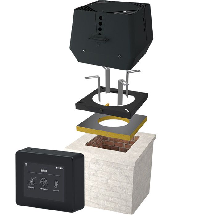 Exodraft-paket nr 2 tegelskorsten RSV 009