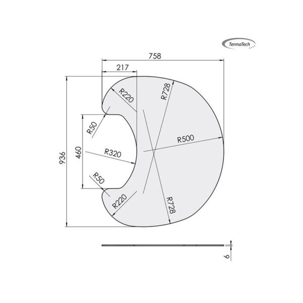 Glasplade til TT10/TT20/TT21 Formstøbt